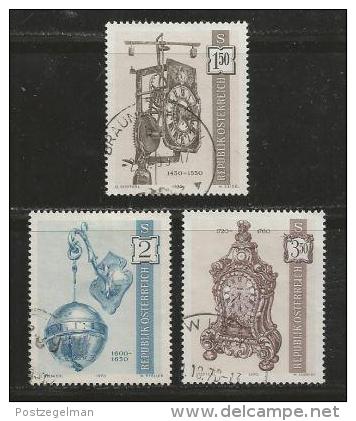AUSTRIA, 1970, Cancelled Stamp(s), Antique Clock, MI Nr. 1328-1330, #4082, Complete - Used Stamps