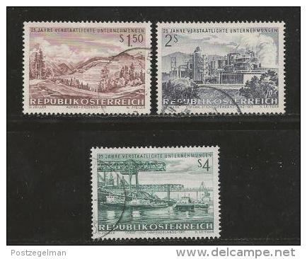 AUSTRIA, 1971, Cancelled Stamp(s), 25 Years Industry, MI Nr. 1373-1375, #4094, - Covers & Documents