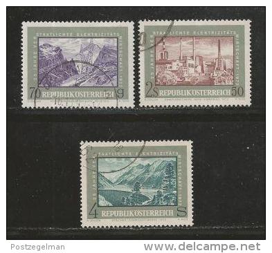 AUSTRIA, 1972, Cancelled Stamp(s), 25 Years Electric Power, MI Nr. 1389-1391 #4097,   Complete - Covers & Documents
