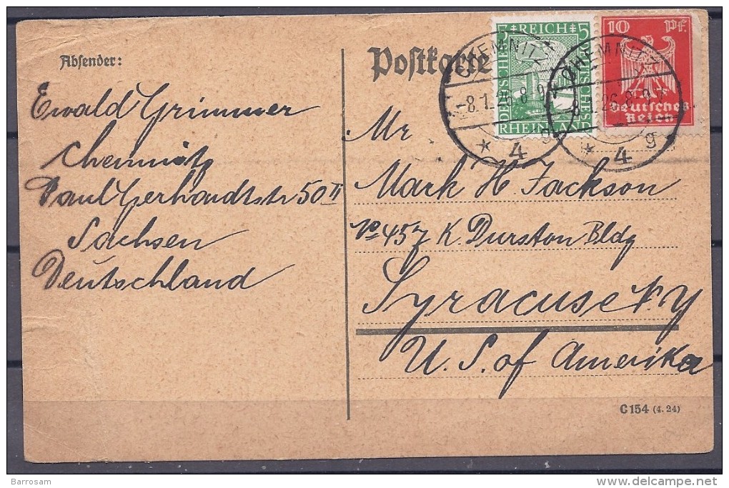 Saar1925:Michel 372&355 On Cover To US - Covers & Documents