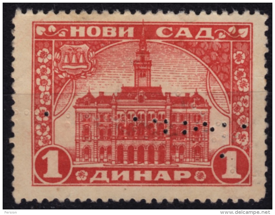 Novi Sad - Ujvidek - City / Local Revenue Stamp - Used - 1930´s Yugoslavia Serbia Vojvodina - Dienstzegels