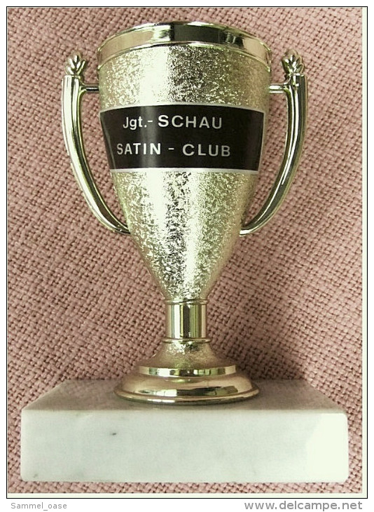 Kleiner Pokal Kaninchen-Zucht-Verein  -  Jgt.-Schau  Satin-Club  -  Ca. 13 Cm Länge  -  Von Ca. 1980 - Sonstige & Ohne Zuordnung