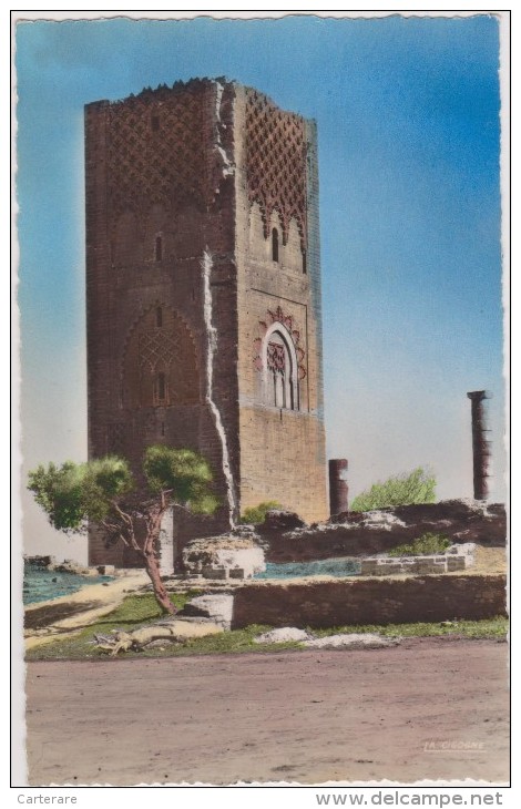 AFRIQUE,AFRICA,MAROC,MOROCCO,RABAT,AR.RIBAT,1956,TOUR,ROUTE EN TERRE - Rabat