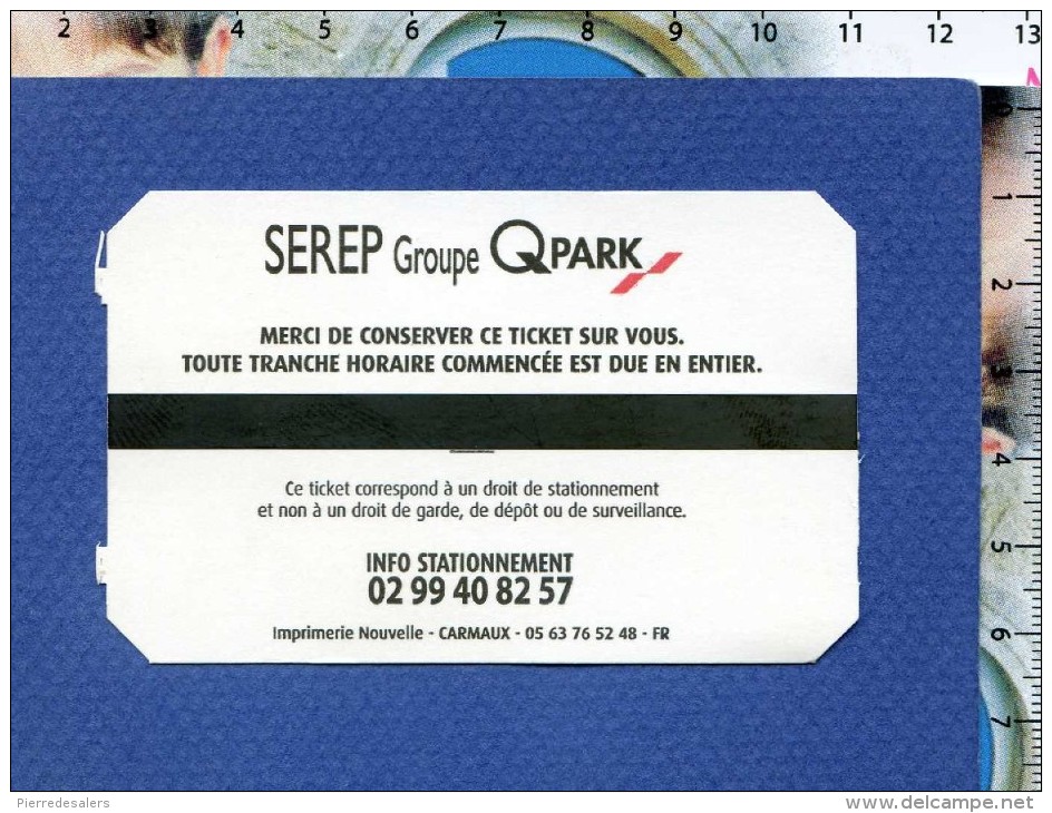 VP - Ticket De Stationnement Parking à SAINT MALO - SEREP Groupe - 2 Scans - Europa