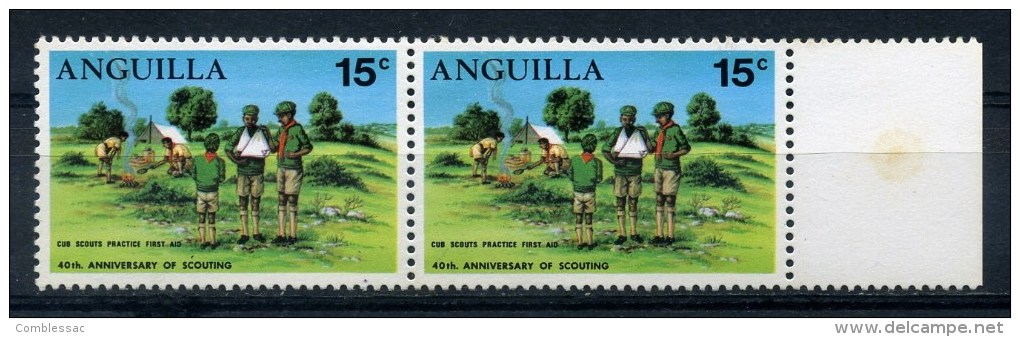 ANGUILLA   1970   40th  Anniv  Of  Scouting  In  Anguilla  15c  Scout  Camp  Pair     MH - Anguilla (1968-...)