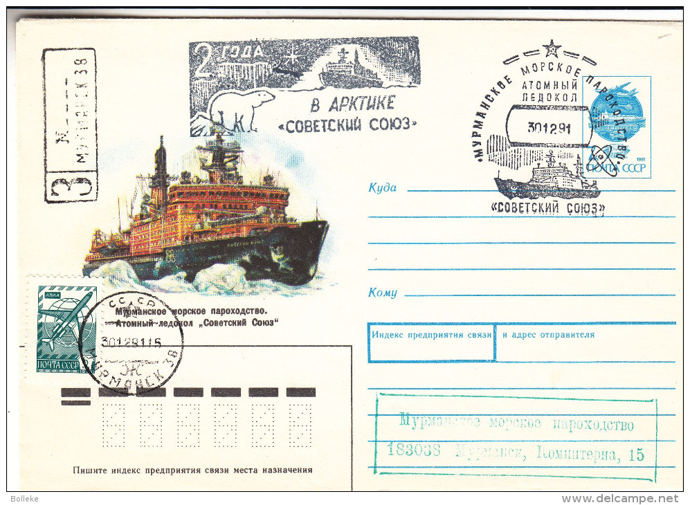 Philatélie Polaire - Bateaux - Ours - Russie - Lettre Recommandée De 1991 - Arktis Expeditionen