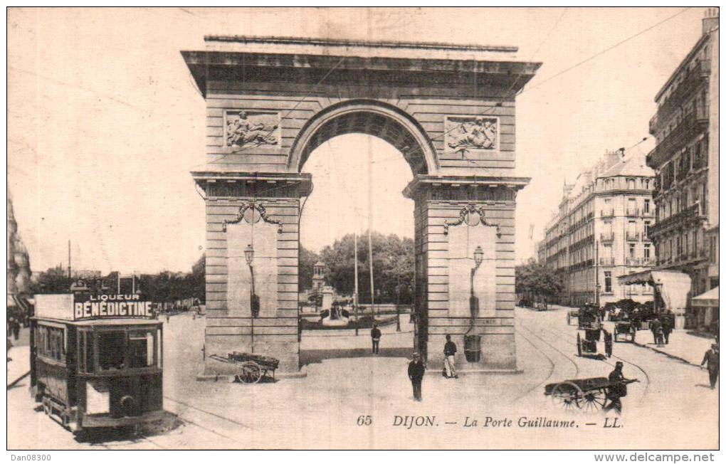 21 DIJON LA PORTE GUILLAUME TRAMWAY CIRCULEE 1914 - Dijon