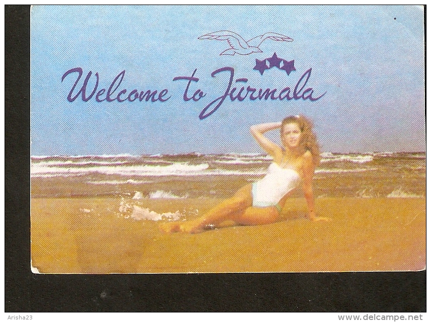 Latvia 1991  - Welcome To JURMALA  - Girl On The Beach - Old Small Calendar - Collectibles - Small : 1991-00