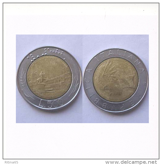 ERRORE !!! 500 LIRE 1985 ASSE RUOTATO 90° !!! - 500 Lire