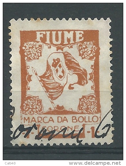 MARCA DA BOLLO/REVENUE  - FIUME EMISSIONE DEFINITIVA  Corone 1 - Fiume & Kupa