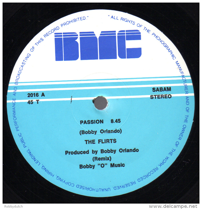 * 12" Maxi *  THE FLIRTS - PASSION (Remix) (Belgium 1982) - 45 Toeren - Maxi-Single