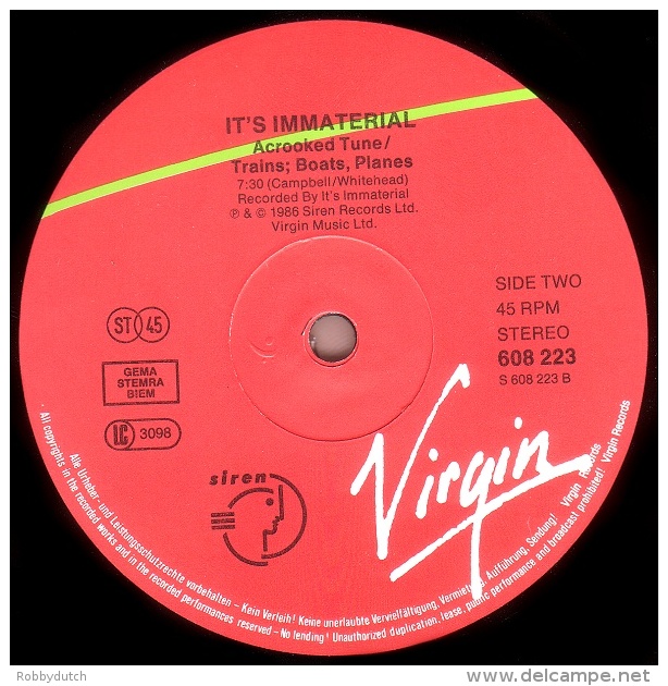 * 12" EP *  IT'S IMMATERIAL - DRIVING AWAY FROM HOME (Europe 1986 EX!!!) - 45 T - Maxi-Single