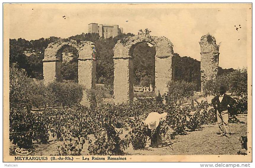 Depts Divers- Bouches Du Rhone - Ref P932 - Meyrargues - Les Ruines Romaines - Vignes - Vin - Carte Bon Etat - - Meyrargues