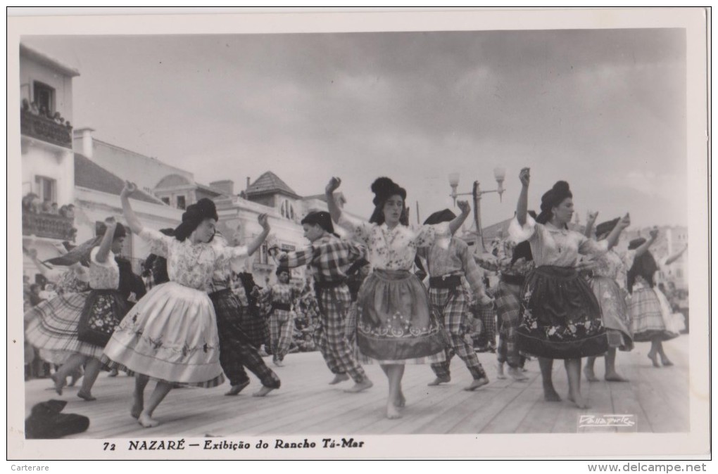 Cpa Portugal LEIRA ,Nazaré ,exibiçao Do Rancho TA-MAR ,danse Collective,rare,1958,danc E,danceur,danceuse - Leiria