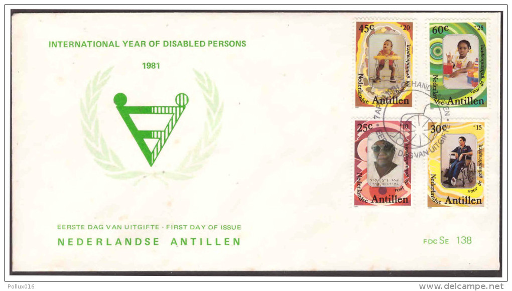 Antillen / Antilles 1981 FDC Se 138 Disabled Wheelchair - Curaçao, Antilles Neérlandaises, Aruba