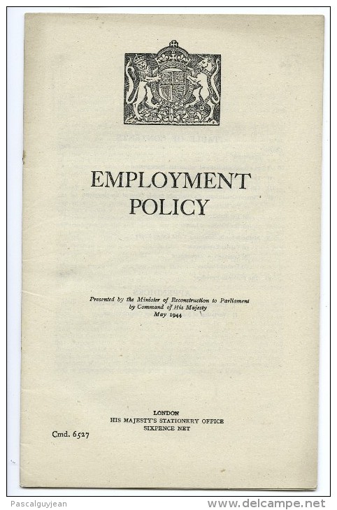 EMPLOYMENT POLICY 1944 - Guerre 1939-45