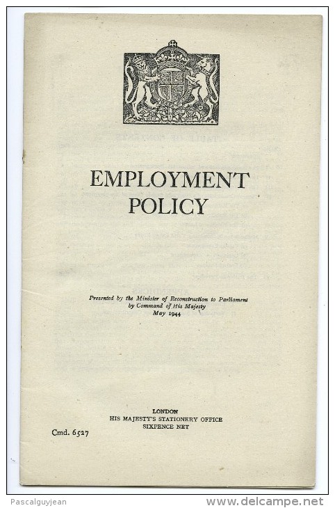 EMPLOYMENT POLICY 1944 - War 1939-45