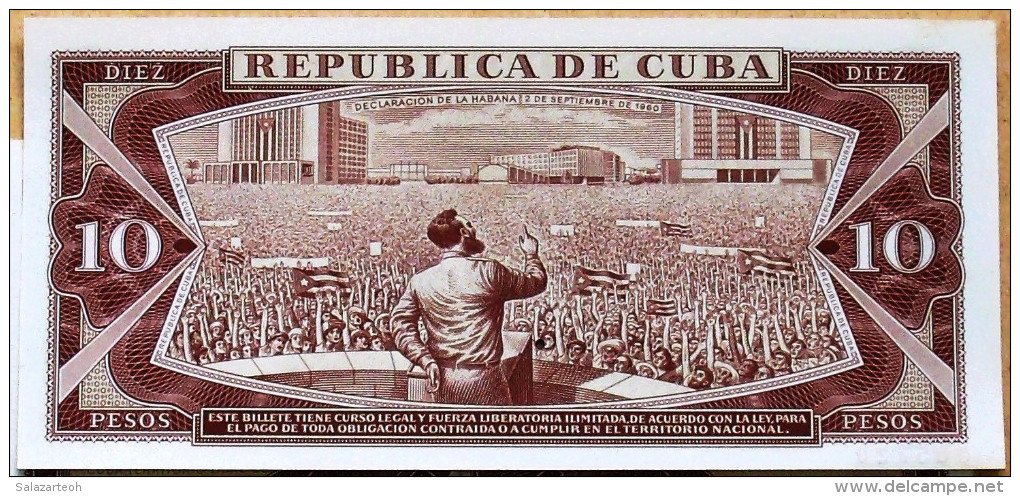 DIEZ PESOS 1968, SPECIMEN, Billete UNC. Primera Década De La Revolución Cubana. - Cuba