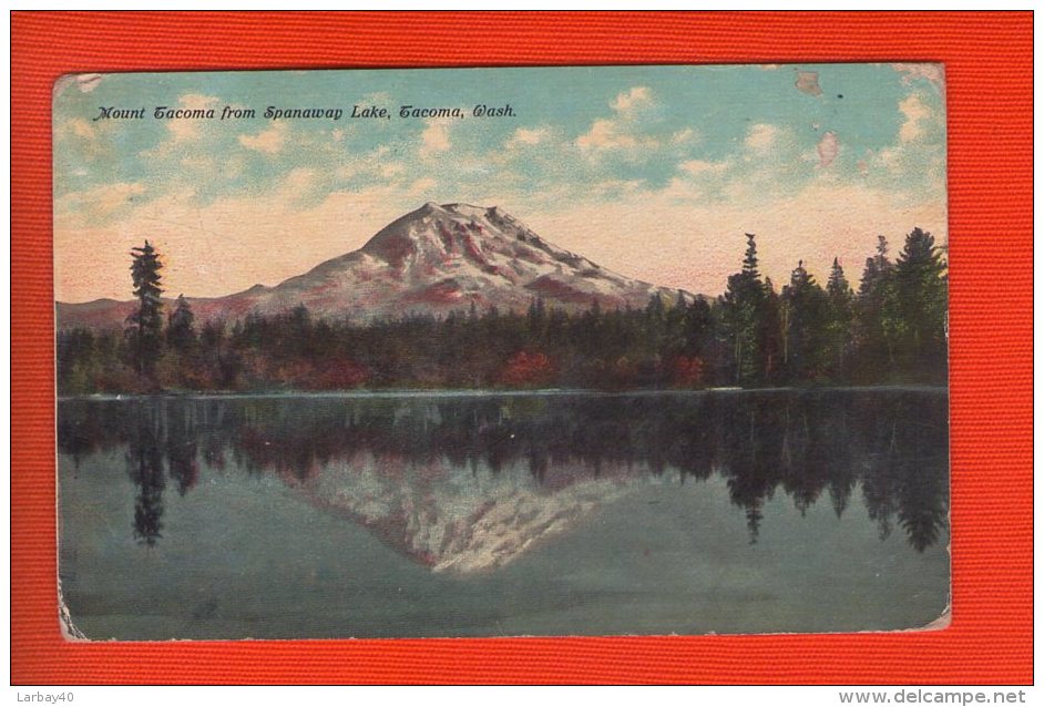 1 Cpa  Mount Tacoma From Spanaway Lake Tacoma - Tacoma