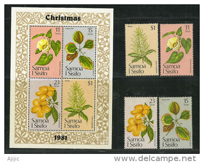 Fleurs Des îles Samoa. Série Complète 502/05 + BF Nr 26 Neufs **.  Côte 8.00 € - Samoa