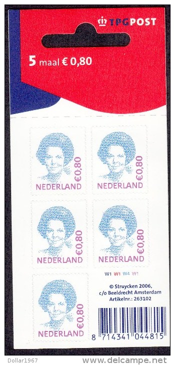 Nederland 5 X € 0,80 Jaar 2006 Postfris  / Netherlands 5 X € 0.80 2006 Postfris - Nuevos