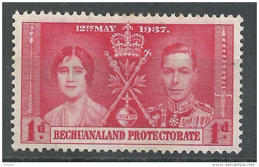 Bechuanaland Protectorate 1937 Coronation 1d - Mint - 1885-1964 Protectorat Du Bechuanaland