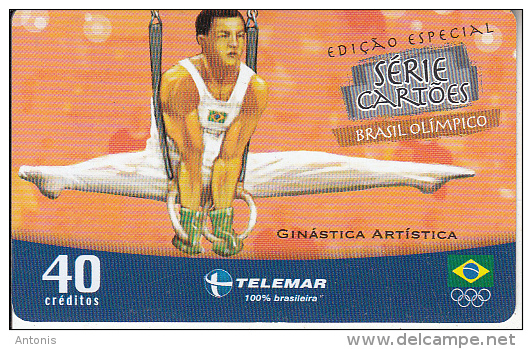 BRAZIL(Telemar) - Athens 2004 Olympics/Artistic Gymnastics, Tirage 33900, 03/04, Used - Jeux Olympiques