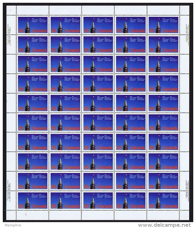 1977   Commonwealth Parliamentary Conference  Sc 740  Complete MNH Sheet Of 50 With Inscriptions - Feuilles Complètes Et Multiples