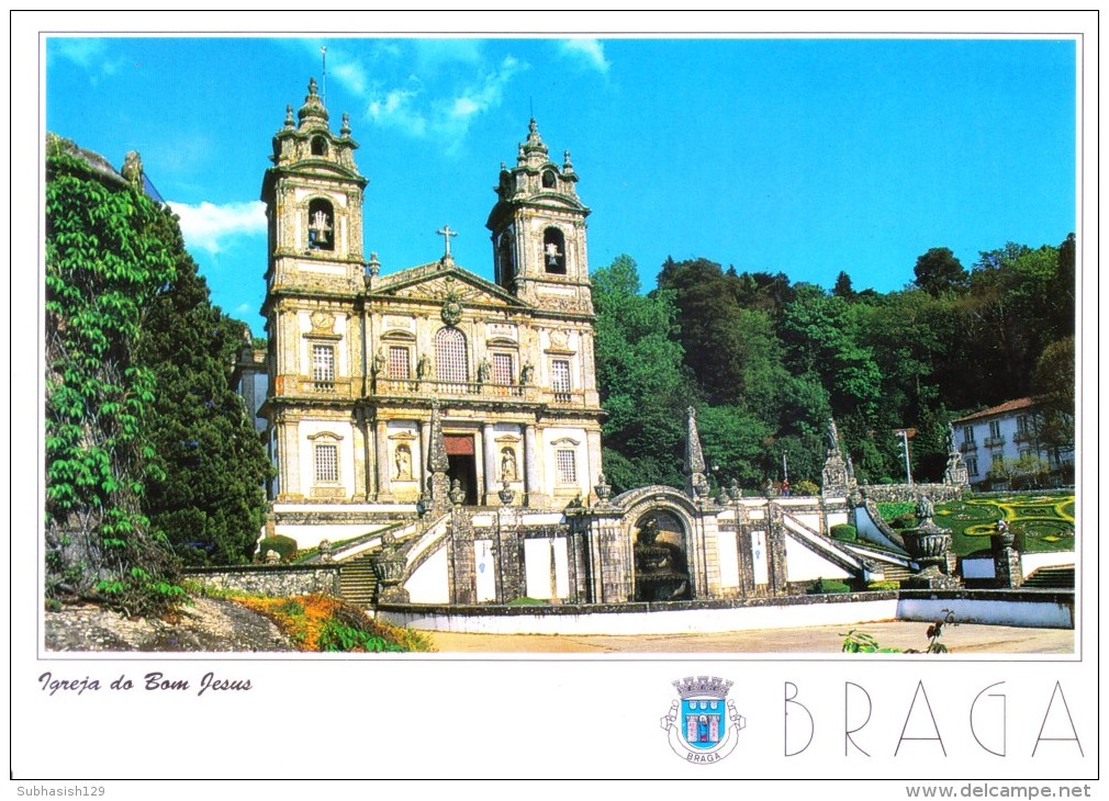 PORTUGAL PICTURE POST CARD - IGREJA DO BOM JESUS, BRAGA - Braga