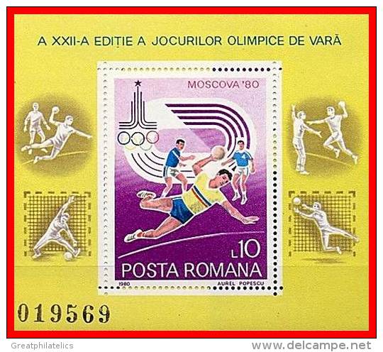 ROMANIA 1980 MOSCOW/RUSSIA SUMMER OLYMPICS S/S MNH (3ALL) - Ongebruikt