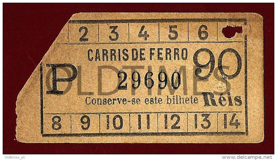 PORTUGAL - BILHETE CARRIS DE FERRO - 1900 OLD TRAM TICKET - Europe