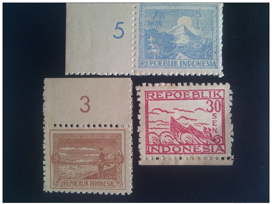 1946 INDONESIAN REVOLUTION**,YOGYAKARTA PRINT,PERF.,ON WHITE THICK PAPER. - Indonesien