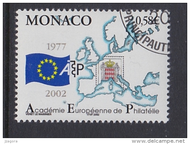 POSTAL HISTORY - EUROPEAN PHILATELY ACADEMY - MONACO 2002 MI 2598 Stamp On Stamps Maps Map Carte Karte - Oddities On Stamps