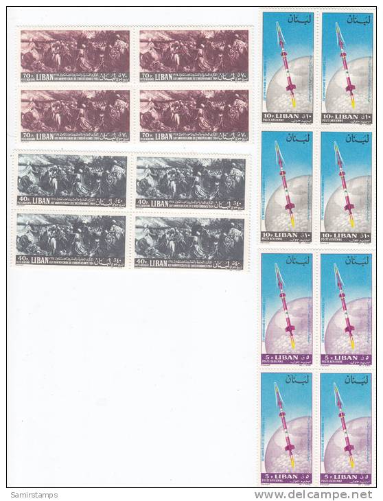 Lebanon 1966, Independance Day 4 V. Complete Set In Bloc Of 4- MNH Superb-SKRILL PAYMENT ONLY - Lebanon