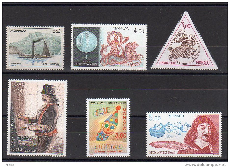 (Faciale = 24.02 Frs = 3.66 €) Lot De 6 Timbres De MONACO Neufs ** MNH. - Mezclas (max 999 Sellos)