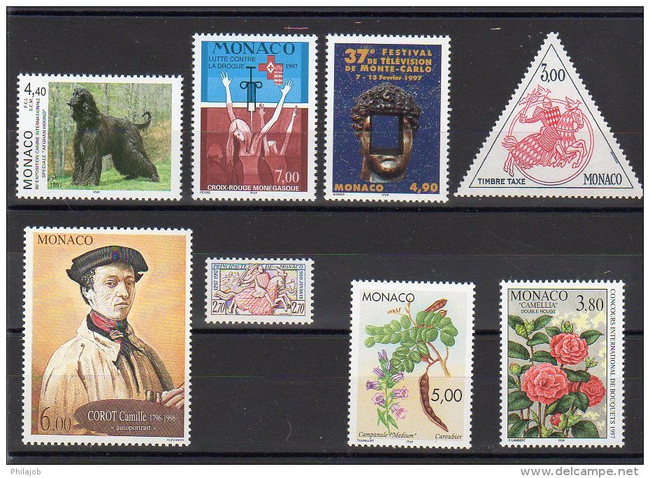 (Faciale = 36.80 Frs = 5.61 €) Lot De 8 Timbres De MONACO Neufs ** MNH. - Lots & Kiloware (mixtures) - Max. 999 Stamps