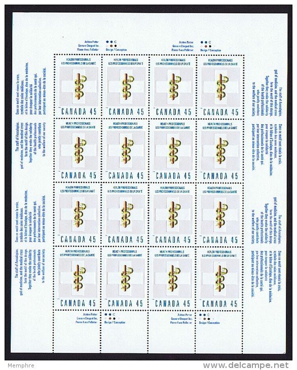 1998  Health Professionals  Sc 1735  Complete MNH Sheet Of 16 - Hojas Completas