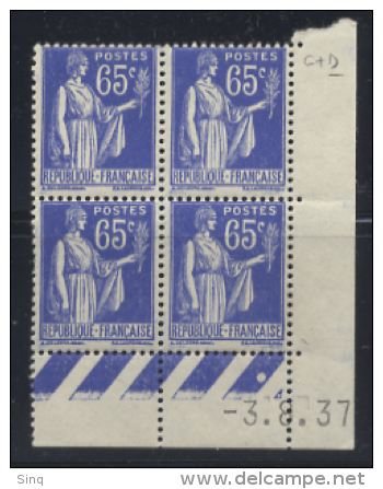 N° 365 Type Paix 65c Outremer Date 03-08-37 - 1930-1939