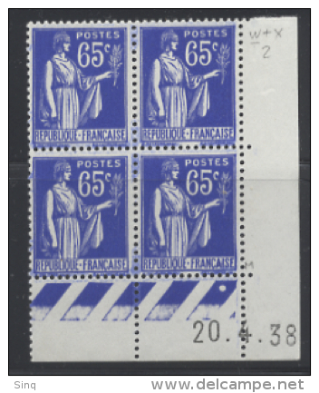 N° 365 Type Paix 65c Outremer Date 20-04-38 - 1930-1939