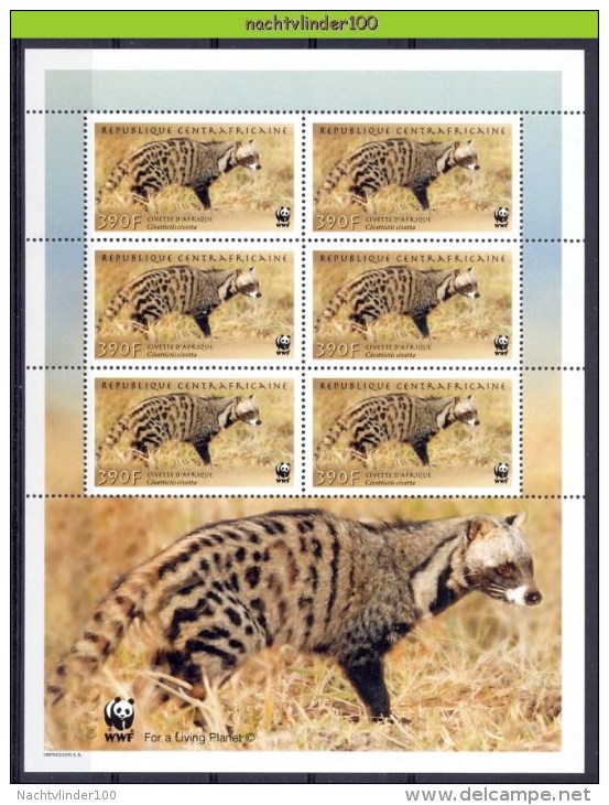 Nbx409MSb WWF FAUNA WILDE KAT ROOFKAT CIVET GENET WILD CAT KATZEN FELINS QWF 2007 PF/MNH - Unused Stamps