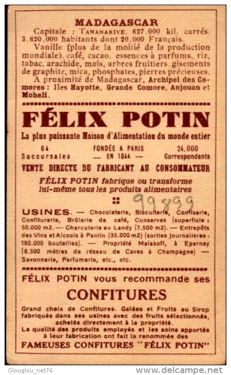 CHROMO FELIX POTIN...MADAGASCAR... - Félix Potin