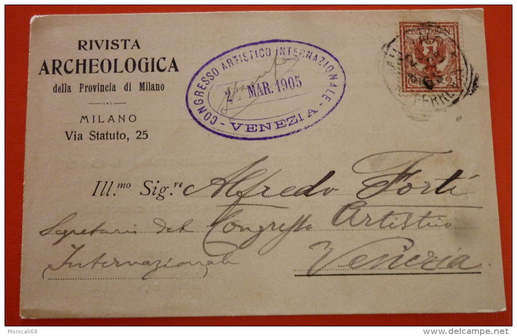 Regno 1905 - Cedola Commissione Libraria-Rivista Archeologica Della Provincia Di Milano - Stamped Stationery