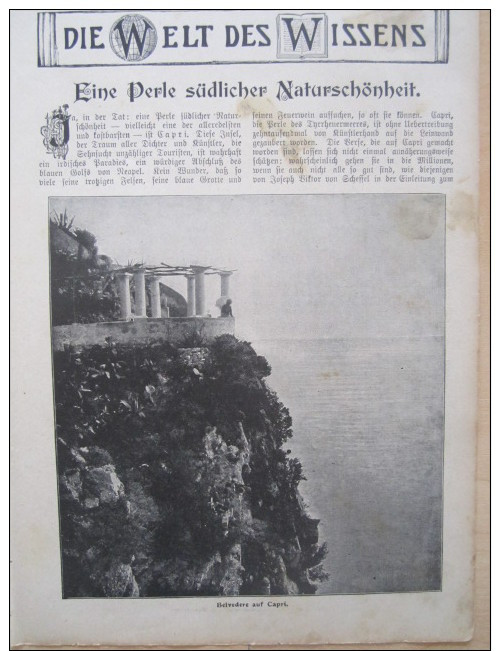 Capri Belvedere Avers Kleine Grosse Marina Faraglioni Isola 1905 Zeitungsausschnitt Zeitung Newspaper Clipping Journal - Napoli