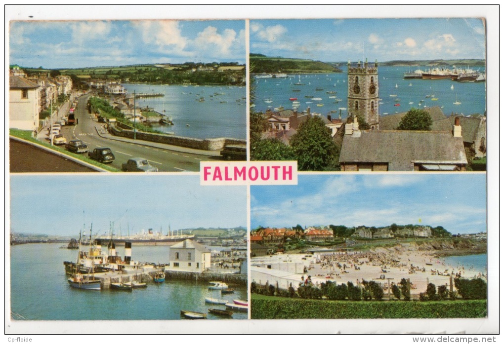 ROYAUME-UNI . FALMOUTH - GENERAL VIEW . CHURCH AND HARBOUR . THE HARBOUR . GYLLYNGVASE BEACH - Ref. N°2867 - - Falmouth