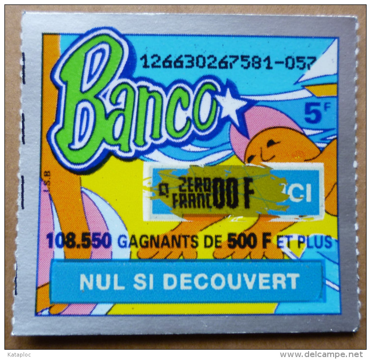 BANCO - FDJ FRANCAISE DES JEUX - SERIE 12663 - Billets De Loterie