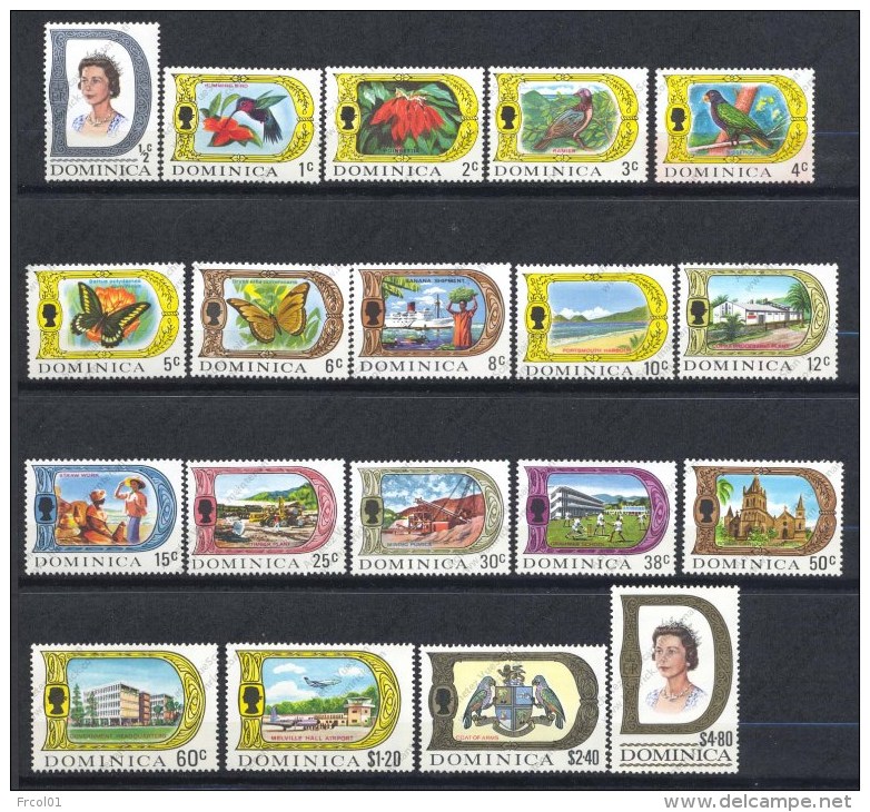 Dominica, Yvert 263/281, Scott 268/286, SG272/290, MNH - Dominica (1978-...)