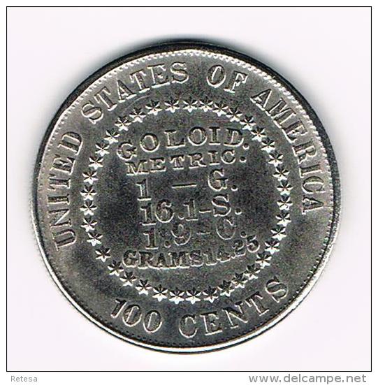 ¨UNITED STATES OF AMERICA  100 CENTS 1878  ( COPY ) - Souvenirmunten (elongated Coins)