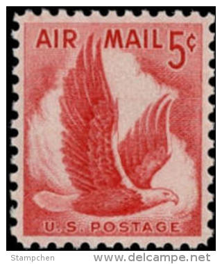 1958 USA Air Mail Stamp Eagle In Flight Sc#c50 Post Bird - 2b. 1941-1960 Unused