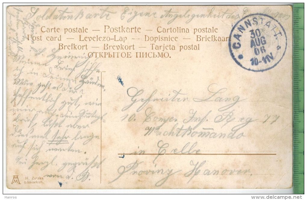 Blindekuh -1906-Verlag: ---------- , Soldaten- POSTKARTEohne Frankatur, Mit Stempel, CANNSTATT 30.AUG.06 Erhaltung: I-II - Zatzka