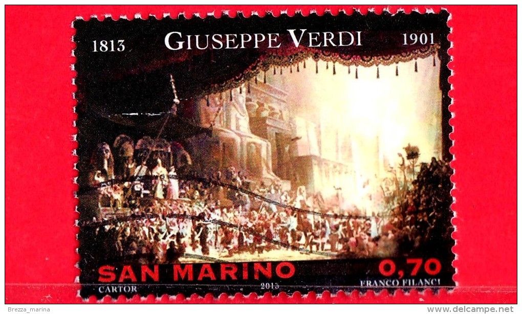 SAN MARINO - 2013 - 200º Anniversario Della Nascita Di Giuseppe Verdi  - 0,70 € • Scena Dell´Aida - Usados